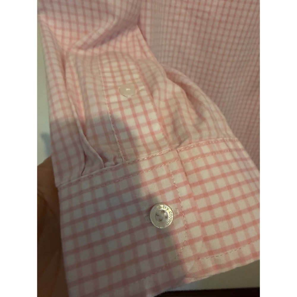 Crown & Ivy Boys Pink White Gingham Long Sleeve Button Down Shirt Size L Large - Picture 6 of 11